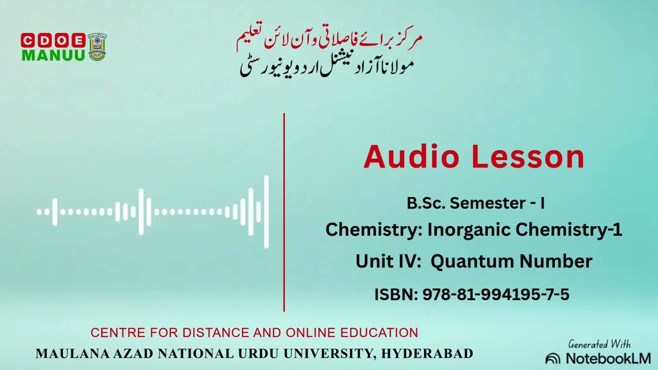 Unit 04, Chemistry Core: Inorganic Chemistry-1