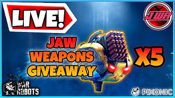 🔴 LIVE - WARROBOTS | 5 JAW Weapons Giveaway Update 8.5 #wr #WRwinJaw #roadto10ksubs #warrobots #Live