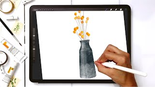 Shiny Fall Vase in Procreate