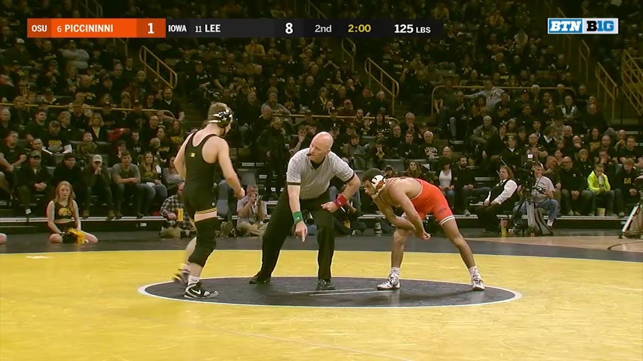 Big Ten Wrestling: 125 LBs - Oklahoma State's Nick Piccininni vs. Iowa's Spencer Lee