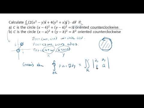 line integral going around a circle centered at some point