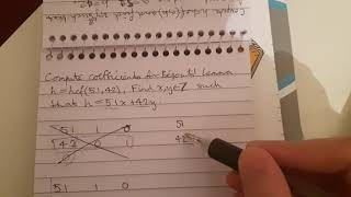 Single-pass extended Euclidean algorithm example