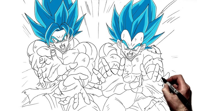 Goku vs M. Vegeta - Desenho de karael - Gartic