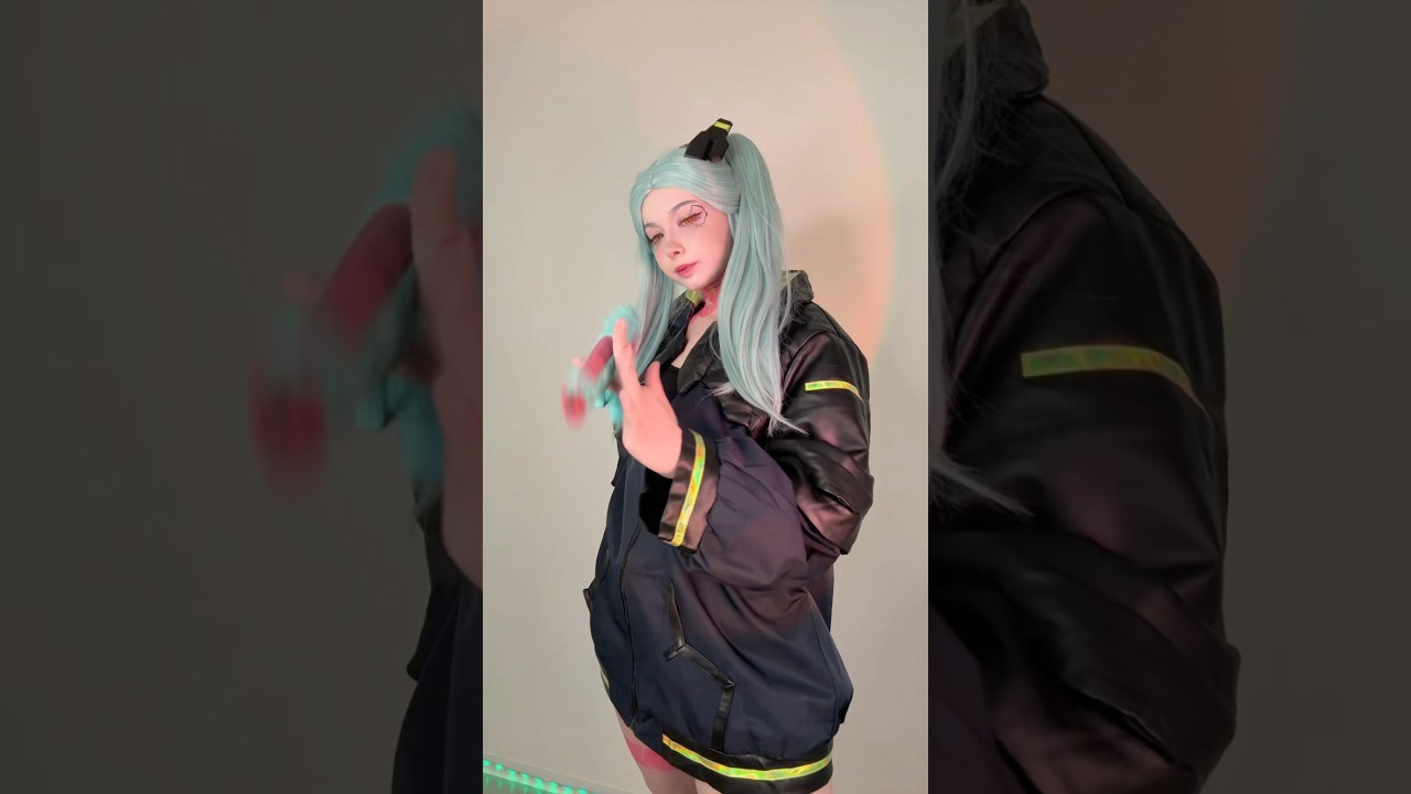 I can’t see anything in these lenses😅 #cosplay #rebecca #cyberpunk2077 #dance #anime #game #shorts