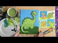 How to Paint a Brontosaurus - Easy Acrylic Painting Tutorial for Beginners