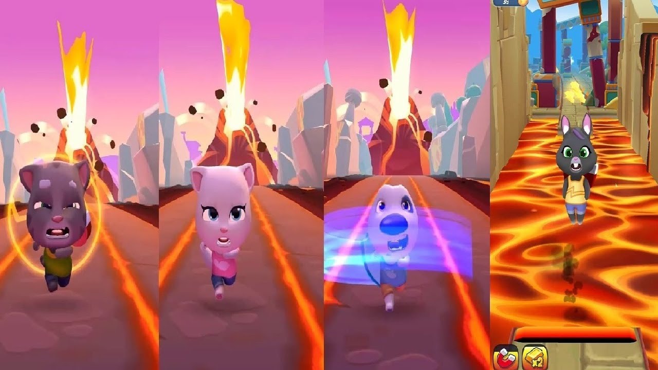 TALKING TOM GOLD RUN VS Talking Tom Time Rush TALKING TOM VS ANGELA ...