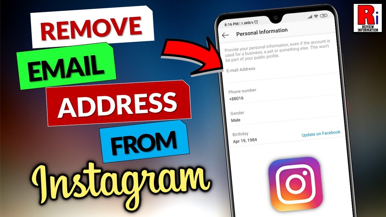 How To Remove Email Address From Instagram Account YouTube