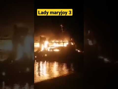 aleson passenger ship catch on fire at baluk baluk island #maryjoy3 #aleson #shipsonfire