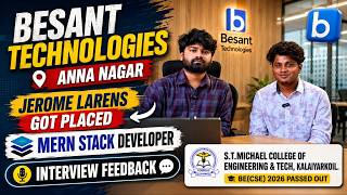 Mernstack Developer Placement Success Story | Jerome Larens | Fullstack Training In Chennai
