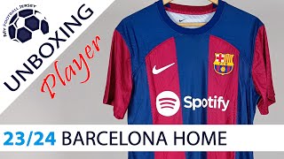 Barcelona Home Jersey 23/24 Lewandowski (JJSport) Player Version Unboxing Review