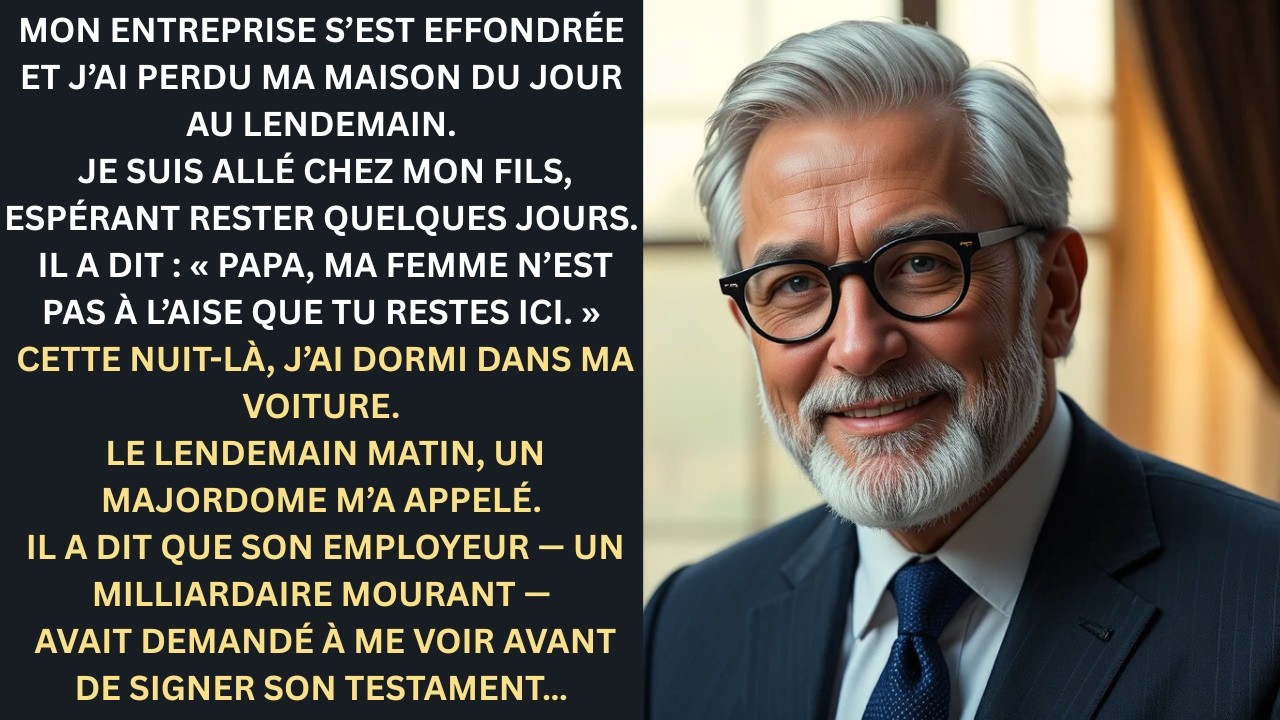 Mon entreprise a fait faillite et j’ai perdu ma maison du jour au lendemain  Je suis allé chez mon f