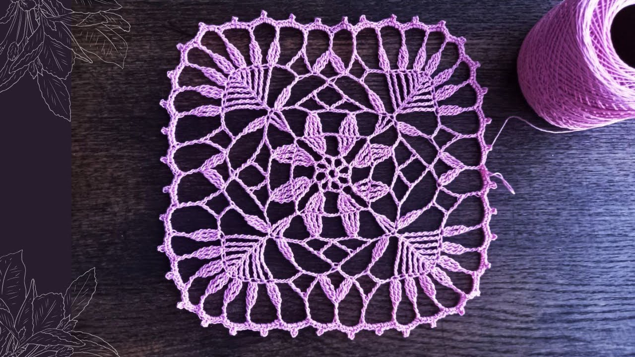 Ажурная красота - квадратный мотив крючком. Мастер-класс