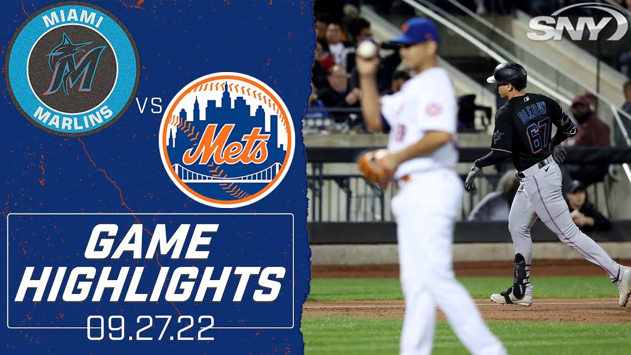 Mets vs marlins highlights carrasco roughed up as loss ties mets and