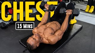 15 Minute Dumbbell Chest Workout (No Bench) | Build & Burn #9