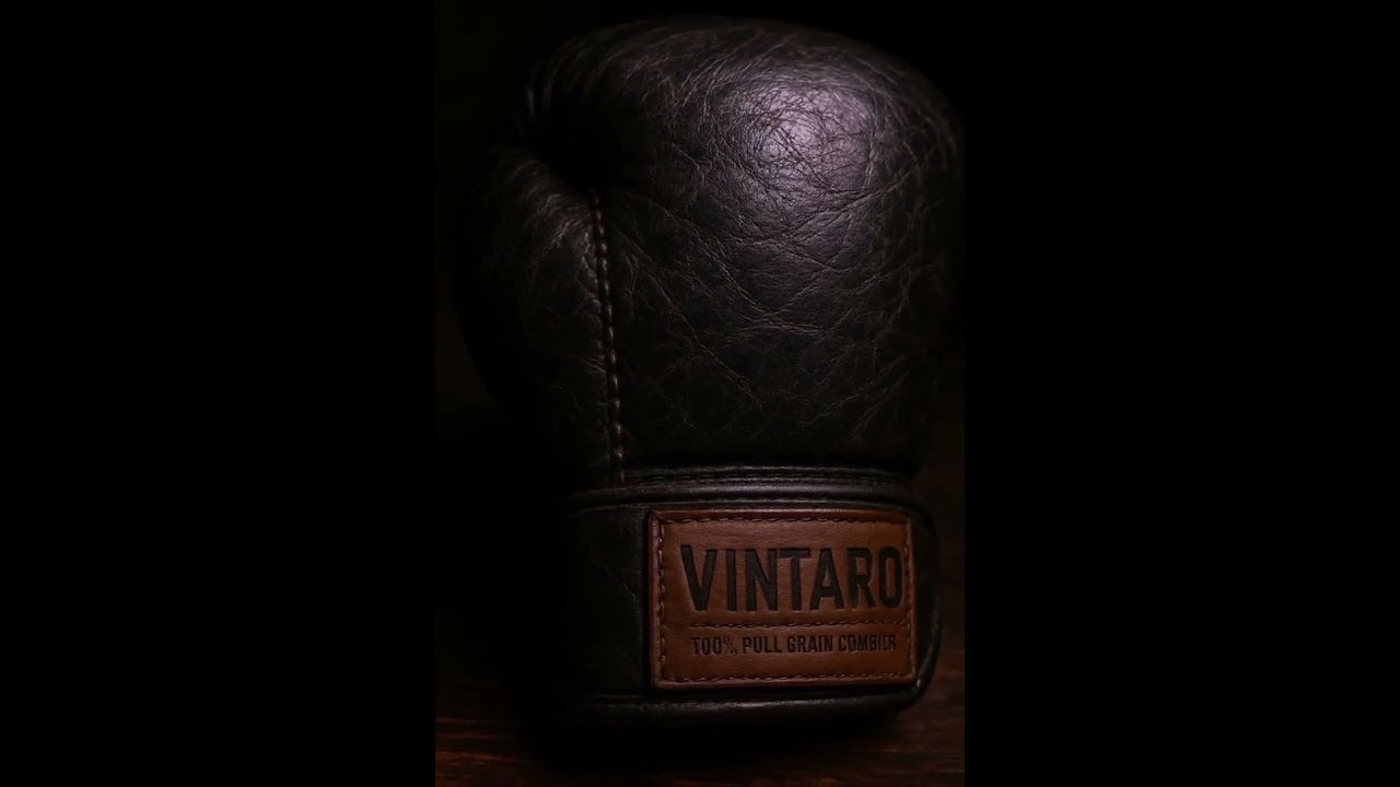 Black Vintaro Lace-Up Leather Boxing Gloves