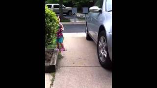 Mackenzie Stomping Bugs