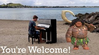 You're Welcome - Piano Cover From Moana on the Beach!