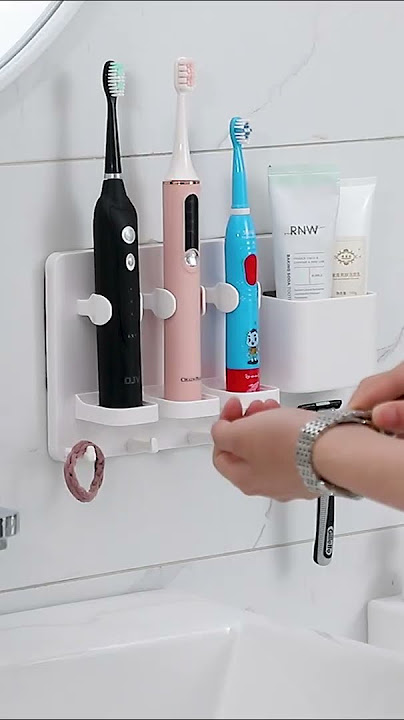 simpletome Adhesive Electric Toothbrush Holder Wall Mounted Bathroom  Organizer