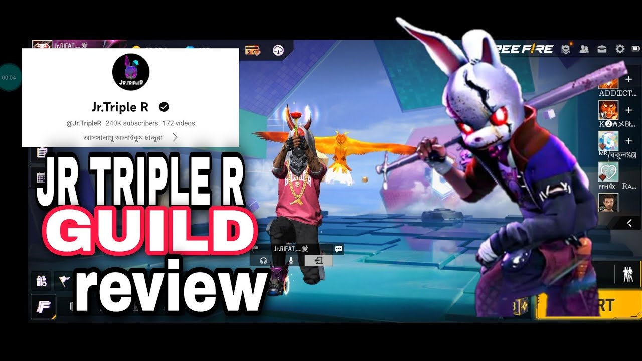 Jr Triple R Jr Triple R Guild review🥰#jr tirple r #youtude #freefire - YouTube