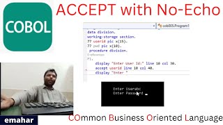 Accept with No-Echo | COBOL