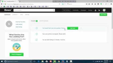 How to Set up fiverr Security questions