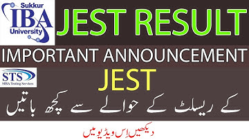 JEST Result || Important Announcement || Siba Testing Service (STS)