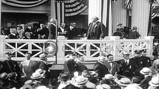 Nominated President Woodrow Wilson delivers an acceptance speech and nominated St...HD Stock Footage
