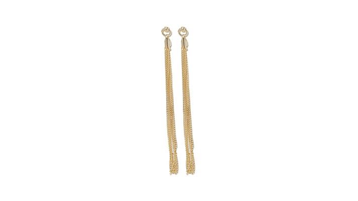 Technibond Curb Link Chain Tassel Drop Earrings