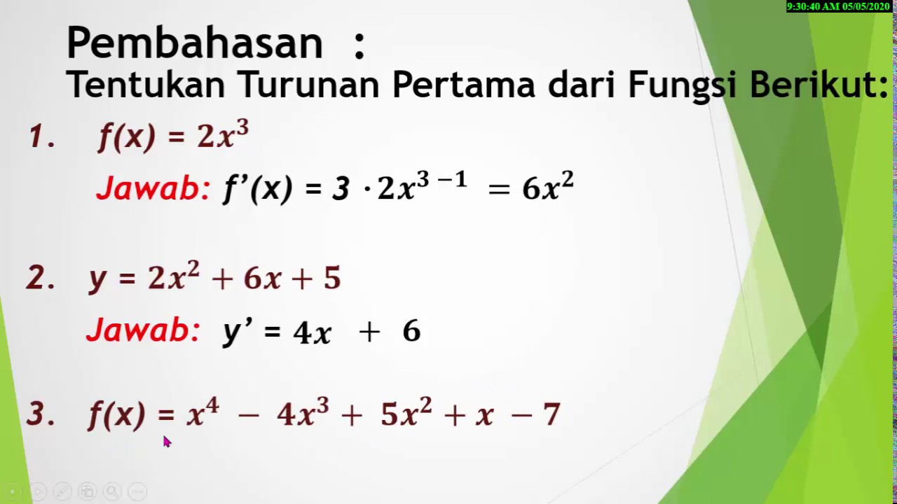 Contoh Soal Dan Pembahasan Turunan Fungsi Trigonometri Contoh Soal Dan Pembahasan Turunan Fungsi Trigonometri