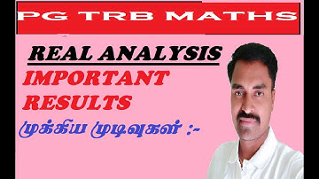 PG TRB MATHS | REAL ANALYSIS| IMPORTANT RESULTS