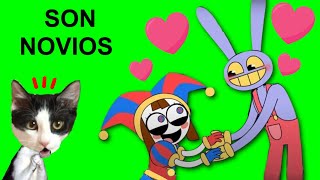 Jax y Pomni historia de amor en Amazing Digital Circus animacion pero reaccion con Luna y Estrella