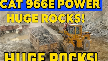 “Unbelievable CAT 966E Power! Loading Massive Rocks Like a Beast 🚜💥”