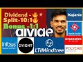 Infosys,LTIMindtree,Kajaria,Cyient Declaring BIG Dividends, Bonus & Split NOW!