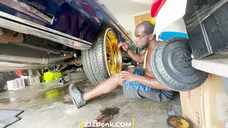 Puttin 24 Gold Dayton Wheels on a Chevy Donk