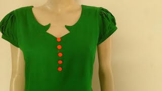 kurti front neck design cutting and stitching | how to make simple neck with buckram in kurti