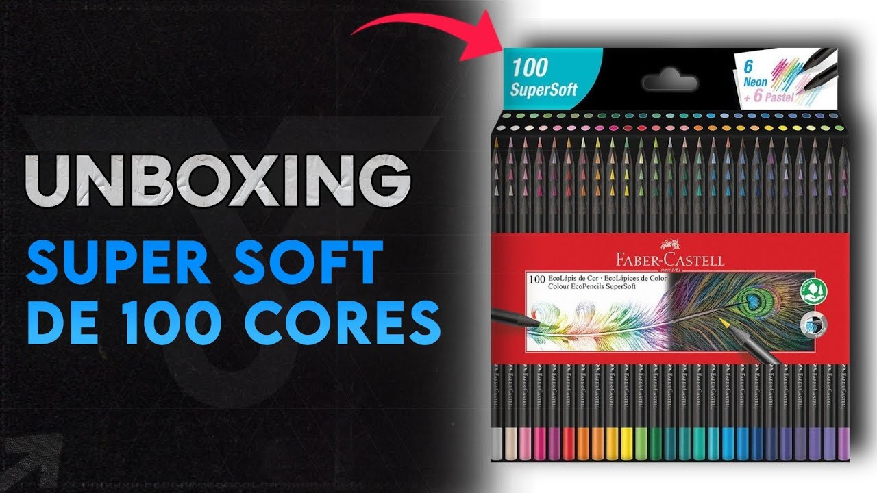 Lápis de Cor Super Soft Faber Castell de 100 Cores - Unboxing 