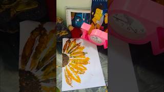 Easy Aesthetic Sunflower Art for Beginners 🎨🌻#viral #youtubeshorts #leafart #trending #artshorts
