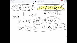 Unit 4 video 1 intro to function notation and operations with functions