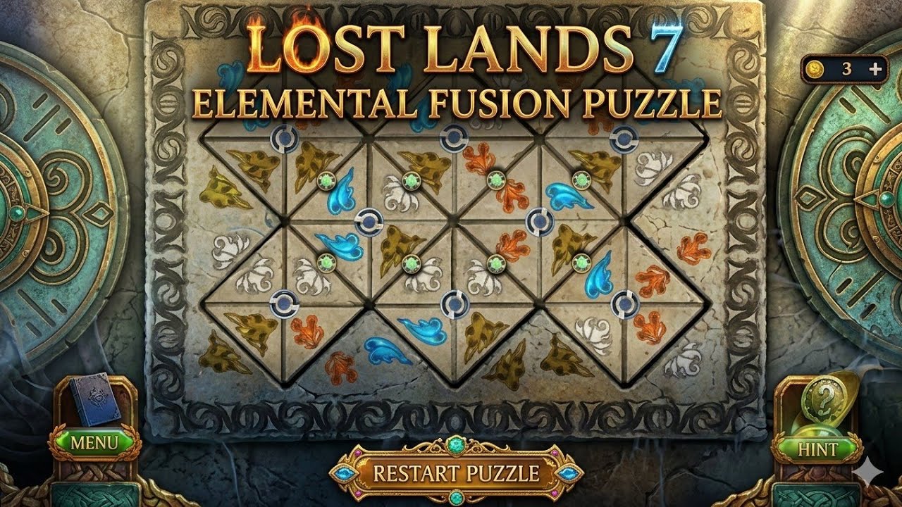 Lost Lands 7 Elemental Triangle Puzzle Solution | Mini-Game clue