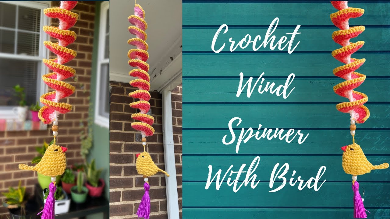 How I made a Crochet Wind Spinner  Wind spinners, Spiral crochet pattern,  Crochet flower tutorial