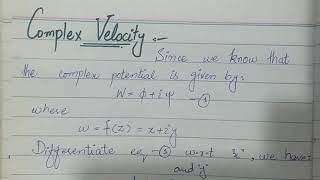 Complex velocity, complex speed and Stagnation point.