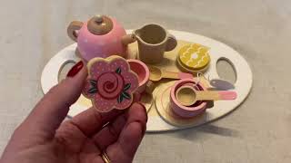 Wooden Tea Party Set for Little Girls, Toddler Toys #toddlertoys #toyreview #teaset