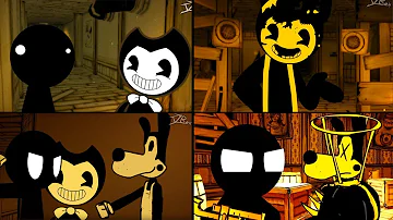 BENDY AND THE INK MACHINE CHAPTER 1-4 IN A NUTSHELL (Stickman vs BATIM Animation)