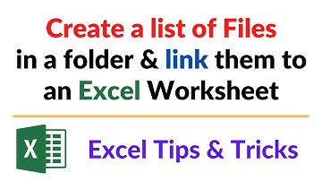 Create the list of files in a folder and link it to Excel [without VBA]