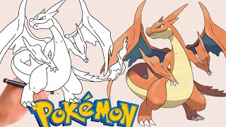 메가 리자몽 Y 포켓몬 그리는 방법 | 메가 포켓몬 screenshot 3