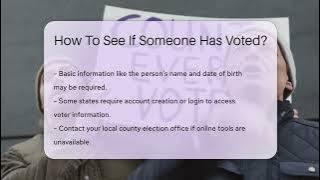How To See If Someone Has Voted? - CountyOffice.org