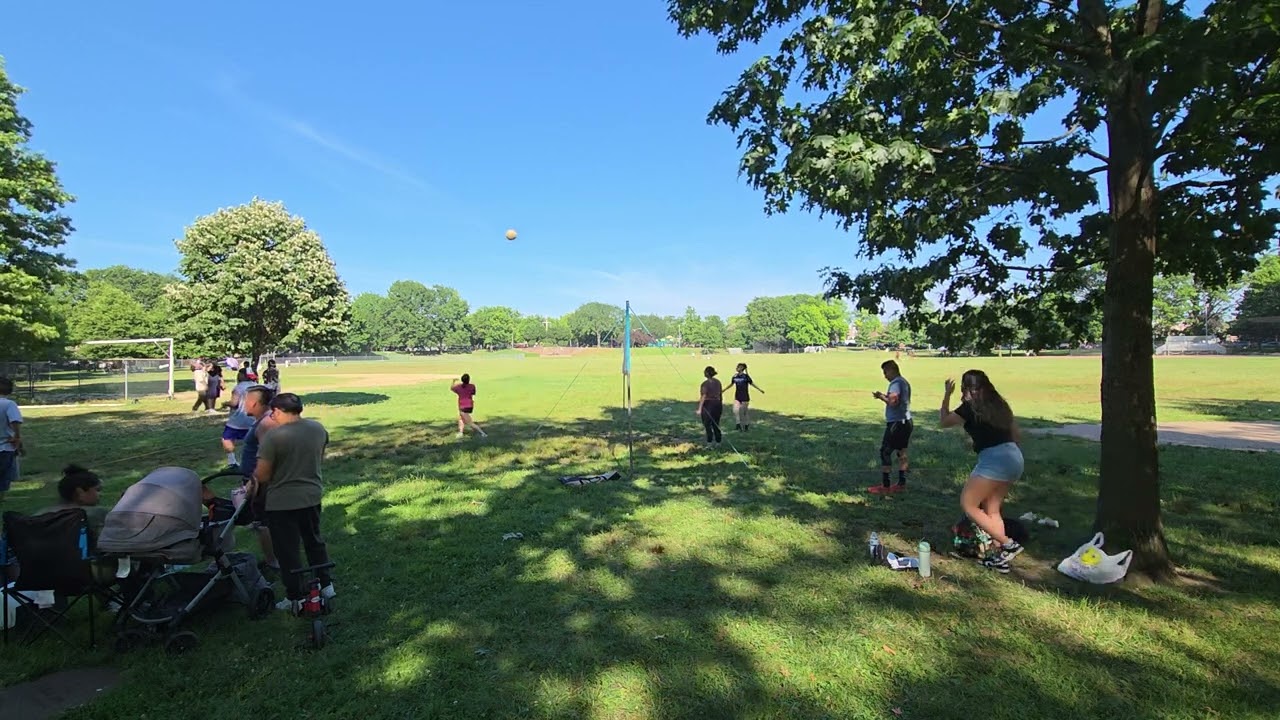 July 6,25- Sunday crew playing volleyball, Nicole & Twins come back, new players making it more FUN