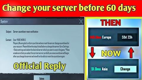 How to Change server before 60 days | Pubg Mobile | full information | Official reply