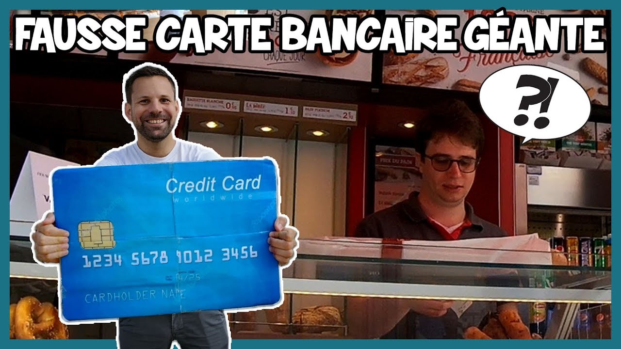 Payer avec une fausse carte bancaire géante - Défi Prank - Les