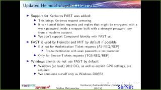 SDC EMEA 2022:  Kerberos/Authentication Updates in Samba